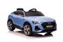 Coche eléctrico para niños Audi E-tron Sportback 12V, azul, asiento individual amplio con cinturón de seguridad de 3 puntos, control remoto 2,4 GHz, entrada USB/AUX, suspensión, batería de litio, luces LED, 2 motores de 25W, licencia ORIGINAL
