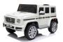 Coche eléctrico para niños Mercedes G500 12V, blanca , control remoto 2.4 GHz, entrada USB / SD, suspensión trasera, batería de litio, luces LED, licencia ORIGINAL