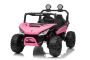 Coche eléctrico para niños T-REX Ride 4x4, dos plazas, 24V, rosa, reproductor MP3 con entrada USB/AUX, tracción 4x4, batería de litio, suspensión, control remoto, luces LED
