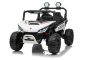 Coche eléctrico para niños T-REX Ride 4x4, dos plazas, 24V, blanco, reproductor MP3 con entrada USB/AUX, tracción 4x4, batería de litio, suspensión, control remoto, luces LED