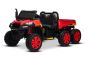 Coche eléctrico infantil tipo tractor RIDER 6X6 24V con tracción en las cuatro ruedas (4X 200W), biplaza, rojo, batería de litio, ruedas EVA, asiento doble de cuero sintético, ejes con suspensión, mando a distancia de 2.4 GHz, reproductor MP3 con entrada