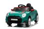 Coche eléctrico BMW Mini Cooper 12V, verde, reproductor MP3 con conexión USB y Bluetooth, control remoto 2,4 GHz, motor 2 x 25 W, batería de litio, luces LED, licencia ORIGINAL
