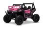 Coche Eléctrico Infantil Tipo UTV 24V, Rosa , con dos asientos de similpiel, Mando a distancia 2.4Ghz, 2 motores de 200 W, Batería de Litio, freno eléctrico, luces LED, ruedas de EVA blandas con suspensión, Reproductor MP3 con USB/SD.