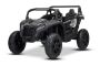 Coche eléctrico infantil tipo UTV XXL 24V, negro, biplaza, motor con diferencial, ruedas de goma inflables, ejes traseros con suspensión, freno de disco, asiento acolchado, volante ajustable, Bluetooth, reproductor MP3 con entrada USB/SD.