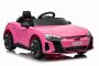 Coche eléctrico para niños Audi RS E-tron GT 12V, rose, asiento individual amplio, control remoto 2,4 GHz, entrada USB / AUX, Bluetooth, suspensión, batería de litio, luces LED, 2 motores de 25W, licencia ORIGINAL