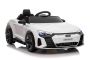 Coche eléctrico para niños Audi RS E-tron GT 12V, blanco, asiento individual amplio, control remoto 2,4 GHz, entrada USB / AUX, Bluetooth, suspensión, batería de litio, luces LED, 2 motores de 25W, licencia ORIGINAL