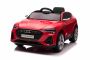 Coche eléctrico para niños Audi E-tron Sportback 12V, rojo, asiento individual amplio con cinturón de seguridad de 3 puntos, control remoto 2,4 GHz, entrada USB/AUX, suspensión, batería de litio, luces LED, 2 motores de 25W, licencia ORIGINAL