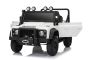 Coche eléctrico para niños Land Rover Defender 110 SVX 12V, blanco, tracción 4X4, luces LED, suspensión en ruedas delanteras y traseras, control remoto 2,4 GHz, entrada USB/Aux, Bluetooth, batería de litio, 4 motores de 25W, licencia ORIGINAL