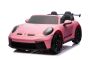 Coche eléctrico para niños Porsche 911 GT3  24V con tracción 4x4, rose, dos plazas, control remoto 2,4 GHz, entrada USB/AUX, motores de 200W, suspensión, batería de litio, luces LED delanteras y traseras, licencia ORIGINAL