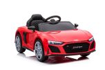 Coche eléctrico Audi R8 Spyder NUEVO tipo, Rojo, Licencia original, Funciona con pilas, Puertas que se abren, Asiento de plástico, 2 motores de 25 W, Batería de 12 V, Control remoto de 2,4 Ghz, Arranque suave, Reproductor de MP3