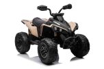 Quad Eléctrico para Niños Can-am Renegade, color caqui, monoplaza, suspensión delantera y trasera, luces LED, batería de 12 V, 2 motores de 35 W, ruedas blandas de EVA, reproductor MP3 con entrada USB/AUX, con licencia
