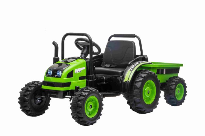 Tractor eléctrico para niños con remolque 2 motores de 90 vatios