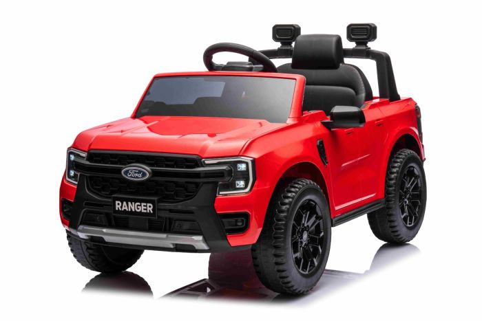 Coche electrico para ninos FORD Ranger 12V rojo Asiento de piel Mando 2.4 GHz Entrada Bluetooth
