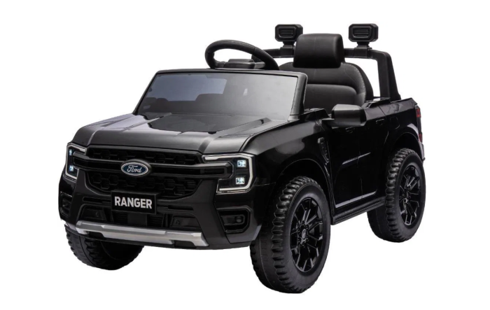 Coche electrico para ninos FORD Ranger 12V negro Asiento de piel Mando 2.4 GHz Entrada Bluetooth