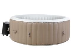 BeneoSpa NUEVO Spa de burbujas inflable portátil, bañera de hidromasaje, jacuzzi, marrón-blanco