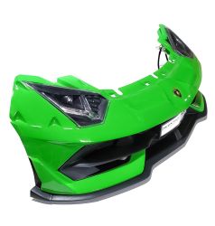Parachoques delantero con faros incluidos - Lamborghini Aventador Biplaza pintado de Verde
