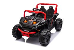 Coche eléctrico para niños UTV Small 12V, color negro, Tracción trasera, Batería 12V, Ruedas de plástico, Asiento doble ancho para un solo niño, Mando a distancia 2,4 GHz, Reproductor MP3 con entrada USB/SD, Luces LED