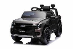Coche eléctrico para niños FORD Ranger 12V, gris, Asiento de piel, Mando 2.4 GHz, Entrada Bluetooth/USB, Suspensión, Batería 12V, Ruedas de Plástico, 2 Motores X 30W, Licencia ORIGINAL