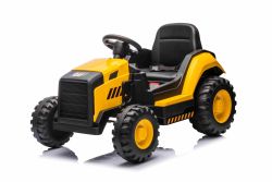 Excavadora eléctrica Caterpillar con licencia, asiento individual, color amarillo, entrada USB en reproductor MP3, tracción trasera con 2 motores de 30W y batería de litio