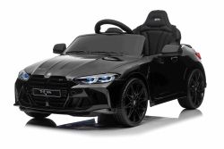 Coche eléctrico para niños BMW M4, negro, mando 2.4 GHz, entrada USB/Aux, suspensión, batería 12V, luces LED, 2 X Motor, Licencia ORIGINAL