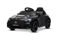 Coche eléctrico para niños Mercedes CLE 12V con tracción trasera, negro, monoplaza, batería de litio, luces LED, asiento ancho, control remoto 2,4 GHz, reproductor MP3 con entrada USB/AUX y conexión Bluetooth, licencia ORIGINAL