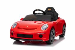 Coche eléctrico RUF GT 12V, rojo, con puertas abatibles, control remoto 2,4 GHz, luces LED delanteras y traseras, entrada USB/Aux, batería de litio, 2 motores de 35W, licencia ORIGINAL