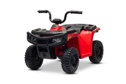 Quad eléctrico con licencia Arctic Cat 12V, tracción trasera, rojo, luces LED, batería de litio, 2 motores de 25W