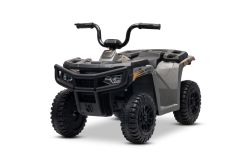 Quad eléctrico con licencia Arctic Cat 12V, tracción trasera, gris, luces LED, batería de litio, 2 motores de 25W