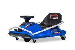 Beneo Motors Kart Eléctrico Drift 24V, azul, motor brushless de 300W, batería de litio, modo drift con velocidad de hasta 14 km/h, chasis de acero resistente, cinturón de seguridad, asiento deportivo, volante multifunción