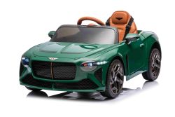 Coche eléctrico para niños Bentley Bacalar 12V, verde, puertas que se abren hacia arriba, control remoto 2,4 GHz, luces LED, entrada USB/AUX, suspensión, batería de litio, 2 motores de 25W, licencia ORIGINAL