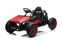 Coche eléctrico SPORT-CART 24 V, rojo, ruedas blandas de EVA, asiento de cuero sintético, motor 2 x 50 W, batería de 24 V, construcción de metal macizo