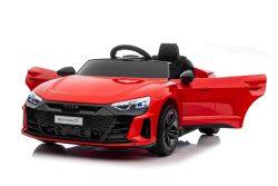 Coche eléctrico para niños Audi RS E-tron GT 12V, rojo, asiento individual amplio, control remoto 2,4 GHz, entrada USB / AUX, Bluetooth, suspensión, batería de litio, luces LED, 2 motores de 25W, licencia ORIGINAL
