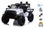 Vehículo eléctrico OFFROAD con tracción trasera, blanco, batería de 12V, chasis alto, asiento ancho, ejes suspendidos, control remoto de 2.4 GHz, reproductor de MP3 con entrada USB, luces LED