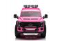 Coche eléctrico Ride-On Toy Car Duty 24V rosa, biplaza, tracción 4X4 con suspensión y motores de 24V de alto rendimiento, ruedas traseras dobles de EVA, asiento de polipiel, control remoto de 2,4 GHz, rampa de luz LED, reproductor MP3 con entrada USB, lic