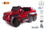 Coche eléctrico Mercedes-Benz G63 6X6, pantalla LCD, retroiluminación, 2.4Ghz, 12V14AH, batería extraíble, 4 X MOTOR, control remoto, asiento de cuero sintético, ruedas EVA, radio FM, servomotor, dos pedales, pintado de rojo, Monoplaza