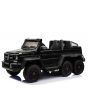 Coche eléctrico Mercedes-Benz G63 6X6, pantalla LCD, retroiluminación, 2.4Ghz, 12V14AH, batería extraíble, 4 X MOTOR, control remoto, asiento de cuero sintético, ruedas EVA, radio FM, servomotor, dos pedales, pintado de Negro, Monoplaza