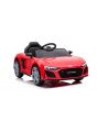 Coche eléctrico Audi R8 Spyder NUEVO tipo, Rojo, Licencia original, Funciona con pilas, Puertas que se abren, Asiento de plástico, 2 motores de 25 W, Batería de 12 V, Control remoto de 2,4 Ghz, Arranque suave, Reproductor de MP3