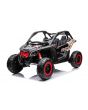 Coche eléctrico Can-am Maverick, negro, biplaza, suspensión delantera y trasera, mando a distancia de 2,4 Ghz, batería portátil, 4 motores de 35 W, ruedas de EVA, asiento del conductor ajustable, reproductor de MP3 con entrada USB/SD, con licencia