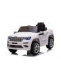 Coche eléctrico JEEP GRAND CHEROKEE 12V, BLANCO, asiento de polipiel, Batería 12V / 7AH, Puertas abatibles, Motor 2 x 35W, Control remoto 2.4 Ghz, Ruedas Soft EVA, Suspensión, Arranque suave, Reproductor MP3 con entrada USB / AUX