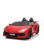 Coche eléctrico Lamborghini Aventador 12V para dos usuarios, Rojo, Puertas de apertura vertical, Motor 2 x 12V, Batería 12V, Control remoto 2.4 Ghz, Ruedas EVA blandas, Suspensión, Arranque suave, Reproductor MP3 con USB, Licencia original