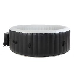 BeneoSpa NUEVO Spa de burbujas inflable portátil, bañera de hidromasaje, jacuzzi, negro-blanco