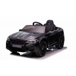 Coche eléctrico BMW M5, negro, con licencia original, alimentado por batería de 24 V, puertas que se abren, control remoto de 2,4 Ghz, ruedas blandas de EVA, luces LED, arranque suave, reproductor de MP3 con entrada USB