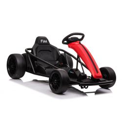 DRIFT-CAR 24V, rojo, ruedas lisas Drift, motor 2 x 350W, modo Drift a 13 km / h, batería 24V, construcción sólida
