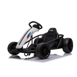 DRIFT-CAR 24V, Blanco, ruedas lisas Drift, motor 2 x 350W, modo Drift a 13 km / h, batería 24V, construcción sólida