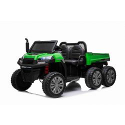 Coche eléctrico RIDER 6X6 con tracción en las 4 ruedas, batería de 2x12V, ruedas EVA, ejes de suspensión, control remoto de 2.4 GHz, dos plazas, reproductor de MP3 con entrada USB / SD, Bluetooth
