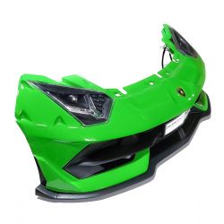 Parachoques delantero con faros incluidos - Lamborghini Aventador Biplaza pintado de Verde