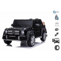 Coche Eléctrico Mercedes G650 MAYBACH, negro, licencia original, batería de 12V, puertas de apertura, motor 2 x 25W, control remoto de 2.4 Ghz, ruedas Soft EVA, suspensión, arranque suave, reproductor de MP3 con entrada USB / SD