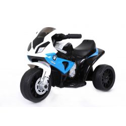 BMW S 1000 RR Triciclo eléctrico, motocicleta con batería, 3 ruedas, con licencia, 1x motor, batería de 6V, Azul