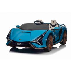 Correpasillos Eléctrico Lamborghini Sian 4X4, azul, 12V, Mando a distancia 2,4 GHz, Entrada USB/AUX, Bluetooth, Suspensión, Puertas de apertura vertical, Ruedas blandas de EVA, Luces LED, Licencia ORIGINAL