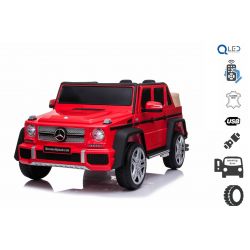 Coche Eléctrico Mercedes G650 MAYBACH, rojo, licencia original, batería de 12V, puertas de apertura, motor 2 x 25W, control remoto de 2.4 Ghz, ruedas Soft EVA, suspensión, arranque suave, reproductor de MP3 con entrada USB / SD